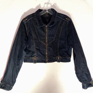 THE FUBU COLLECTION Cropped Denim Jean Jacket